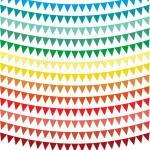 Party Banners Clip Art, Rainbow Color Set