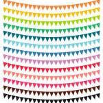 Party Banners Clip Art, Colorful Stripe Set