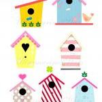 Printable Digital Clip Art : Love Bird House