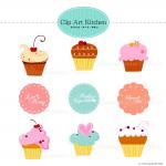 Printable Digital Clip Art : Cupcake And Cupcake..