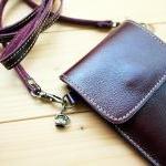 Iphone Case, Leather Bag With Strap, Purple