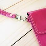 Iphone Case, Leather Bag With Hand Strap, Pink