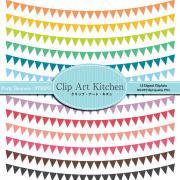 Party Banners Clip Art, Colorful Stripe set