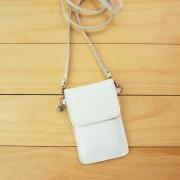 iPhone case, Leather bag with Strap, White