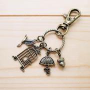 Charm Key Chain, Sweet Birdcage, Umbrella, little nut