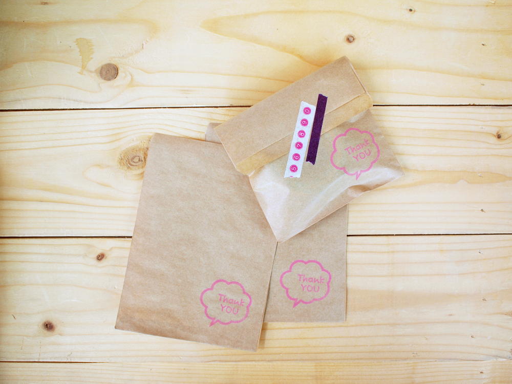Kraft Paper Bag, Hand Stamped, "thank You" Set Of 25 on Luulla