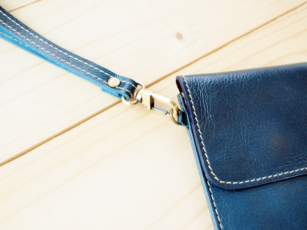 Iphone Case, Leather Bag With Hand Strap, Blue on Luulla